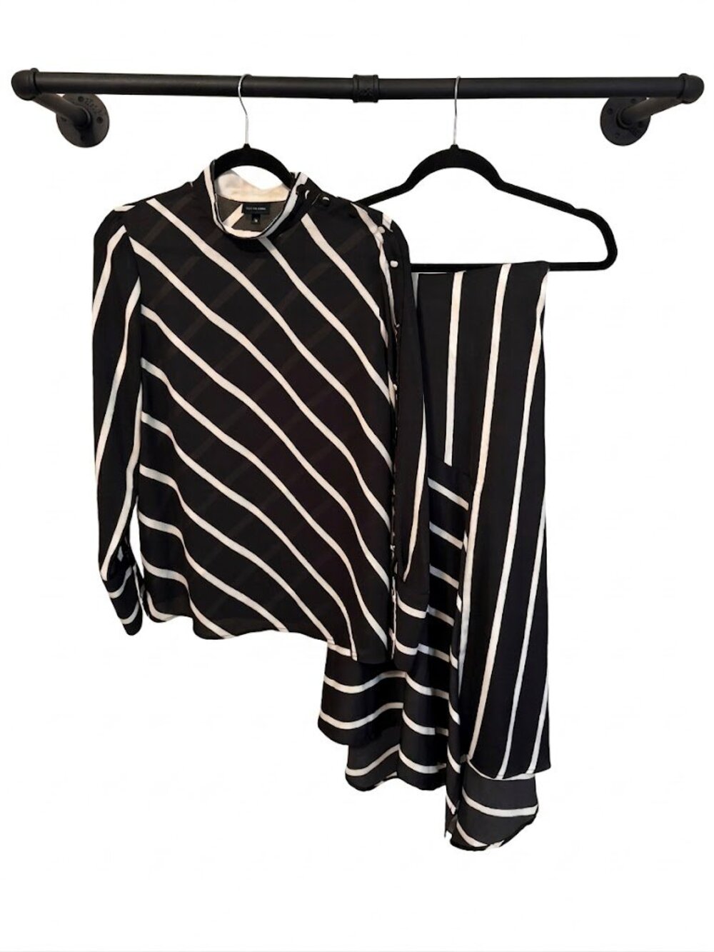 Who What Wear x Target Diagonal Stripe Mock Neck Blouse – Size Medium - Picture 8 of 8